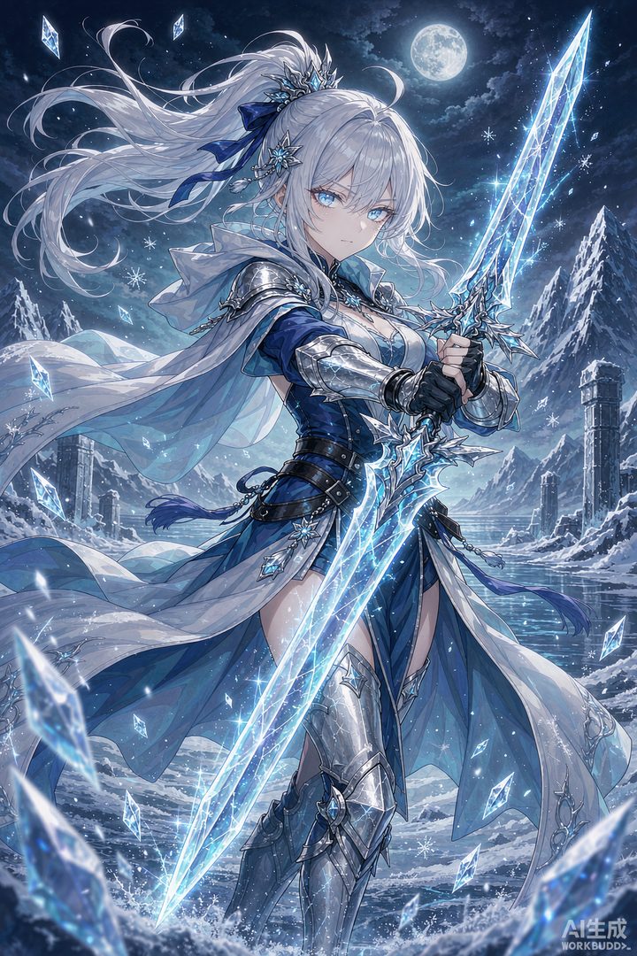 镜流角色插画（AI原创）